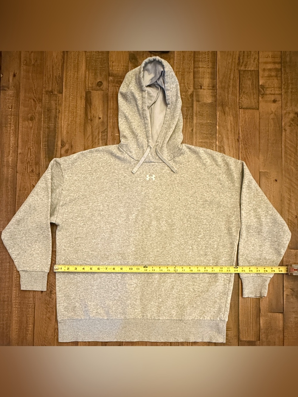 Under Armour Men’s Gray Fleece Pullover Hoodie – Size Small (SM) Embroidered - Picture 3 of 7